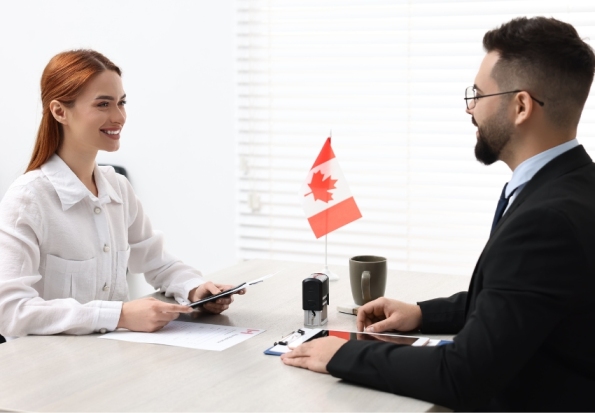 Student in Riyadh getting help from a consultant for Canada study visa
